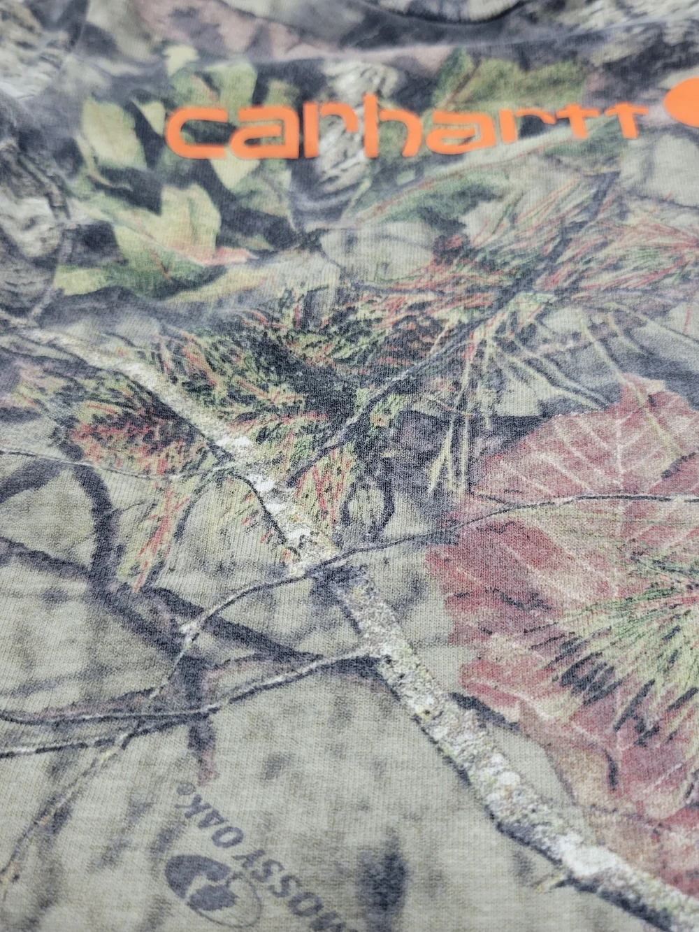 Carhartt Camo One-Piece Bodysuit with Orange Logo